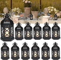 LLQ 12Pcs Mini Lantern with LED Candle, Small Black Lanterns Decorative by LLQ-LuckLifeQuality