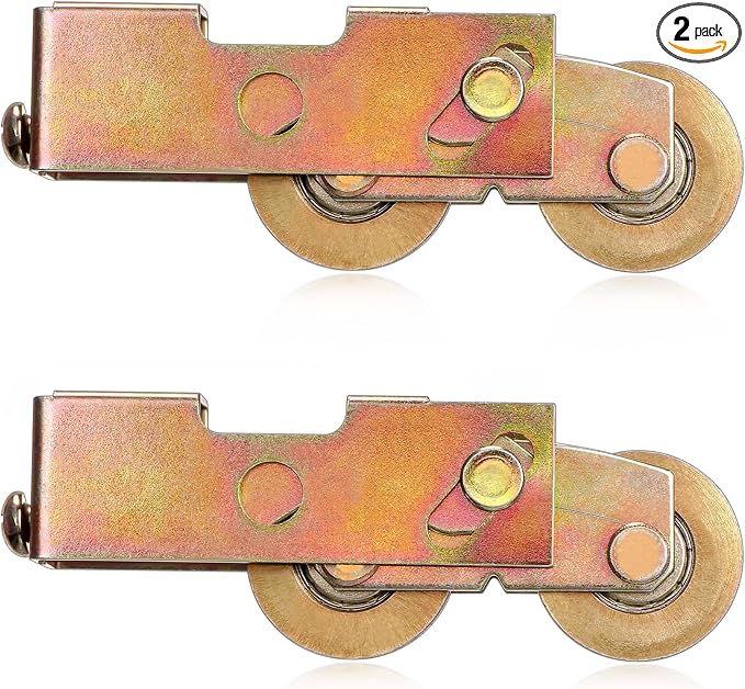 2 Pack Sliding Door Rollers Replacement, 1-1/4" Steel Ball Bearing Wheels by Moxweyeni