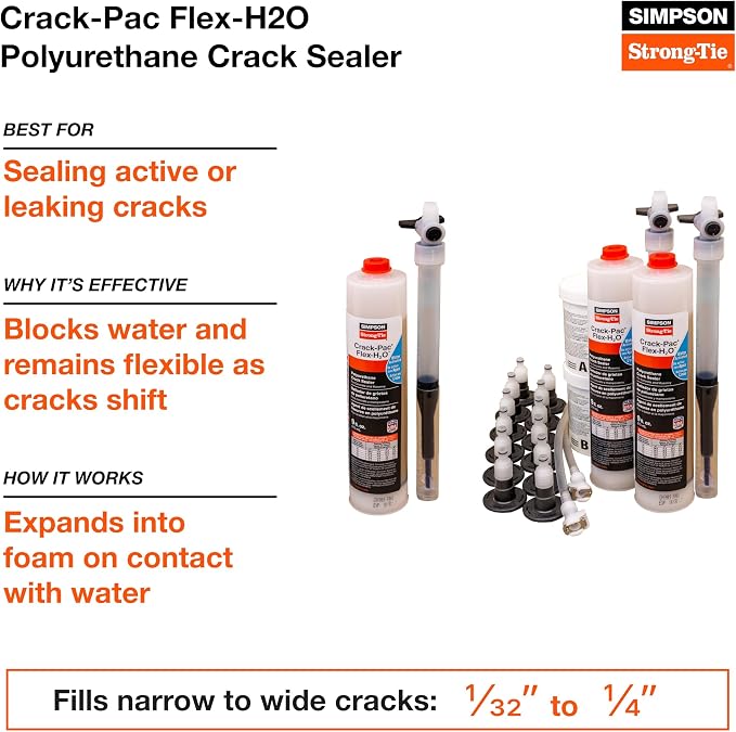 Simpson Strong-Tie CPFH09KT Crack-Pac Flex-H2O 9 oz. Polyurethane Crack Sealer - Image 2