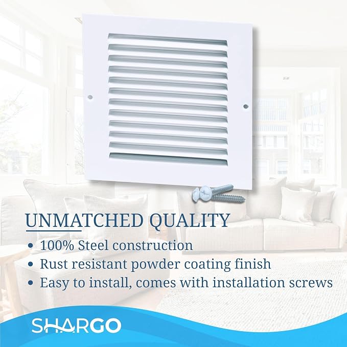 Fits 8x8 Duct Opening | Steel Return Air Grille by Sierra Grates | Vent Cover - Image 6