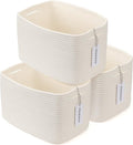 XUANGUO Woven Cotton Rope Storage Baskets 15x10x9.3" 3 Pack White | Decorative by XUANGUO