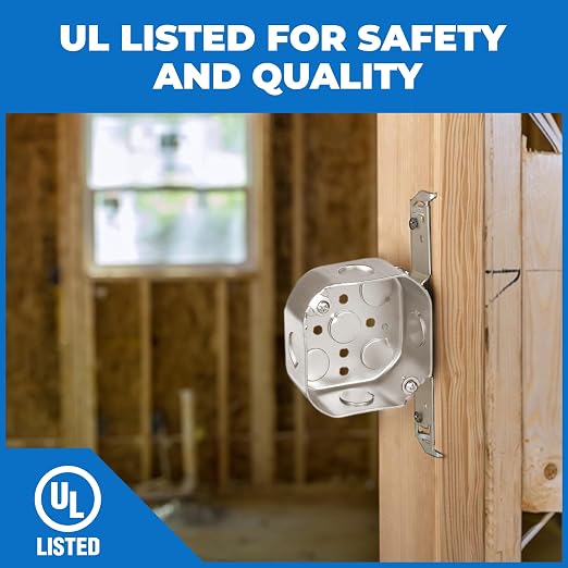 4” Welded Octagon Steel Electrical Box| 1-1/2" Deep Box 1/2” Knockouts - Image 5