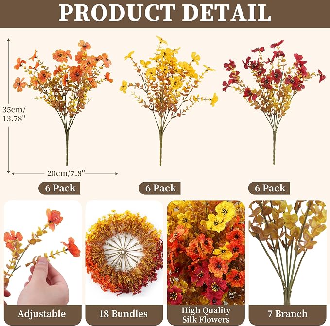 ColoPlay 18 PCS Artificial Mums - Image 2
