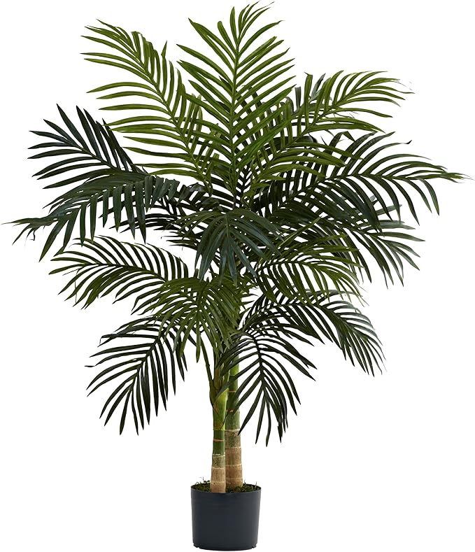 Nearly Natural 4 ft Artificial Golden Cane Palm Tree by NearlyNatural