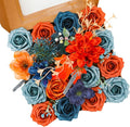 Artificial Flowers Combo Orange Flowers Mix Silk Flowers Dahlia Roses by FloweroyalCrafts