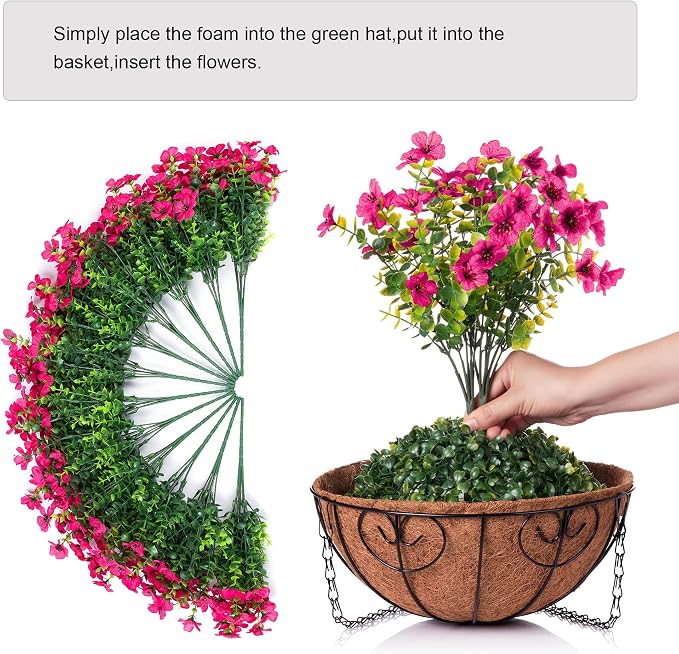Artificial Fake Hanging Plants Flowers Basket - Image 4