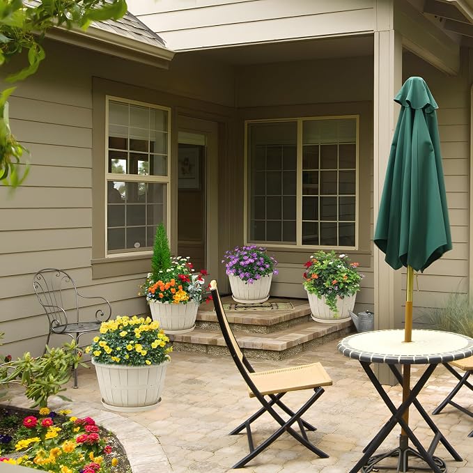 Quarut 4 Pack 14 Inch Large Plastic-Flower-Pots-for-Indoor-Outdoor-Plants | - Image 6