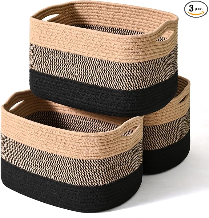 ICERZCZ Storage Baskets for Organizing Shelves, Decorative Baskets for Storage by ICERZCZ