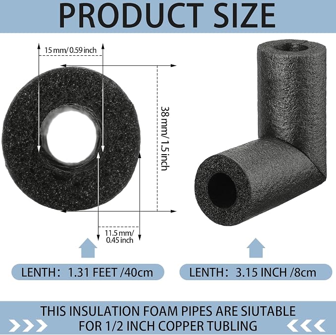 8 Pack Foam Pipe Insulation - Image 2