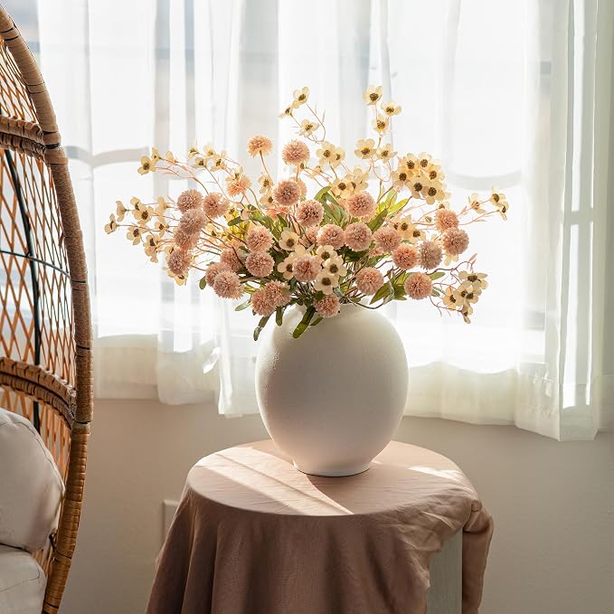 Faux Silk Pompon Mums Artificial Flowers - Image 5