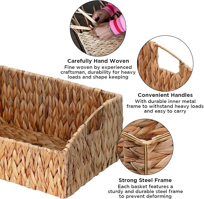 Pantry Baskets for Organizing, Wicker Basket Shelf Storage | Handwoven Pantry - Image 3