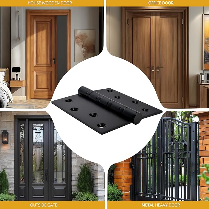 18-Pack 4 inch X 4 inch Black Door Hinge Heavy Duty - Image 7