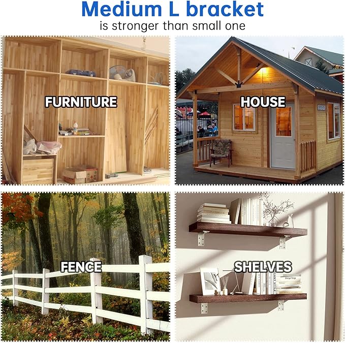 3x3x1.5 L Brackets Heavy Duty, Galvanized Corner Brace | 90 Degree L-Shaped - Image 5