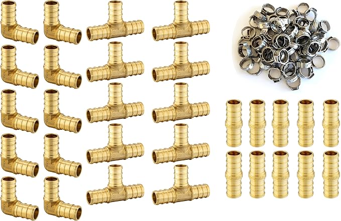 EFIELD 30PCs 1/2" Pex Brass Fittings by EFIELDPEXTUBING