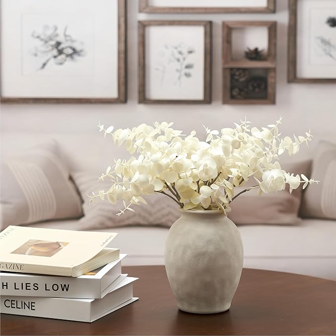 5.94" Ceramic Vase for Home Decor, Decorative Terracotta Farmhouse Rustic Vases - Image 6