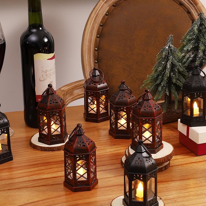 LLQ 12PCS Brushed Red Mini Lantern - Image 5