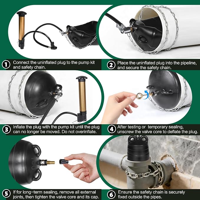 8 Inch Inflatable Pipe Plug Kit - Image 5
