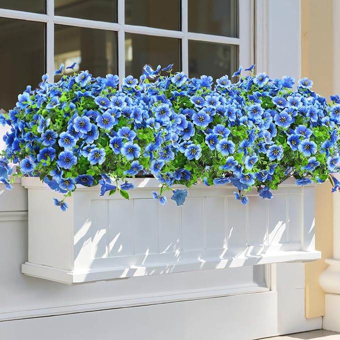 24 Pcs Artificial Flowers for Outdoors Decorations, UV resistant, faux plastic - Image 6