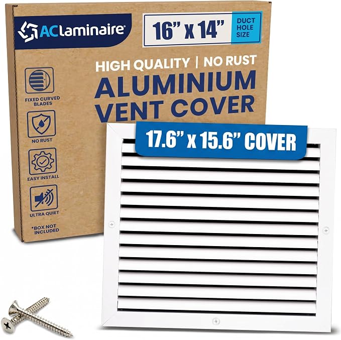 16x14 Aluminum Wall Ceiling Air Return Vent Cover HVAC Rustproof Grille by ACLAMINAIRE