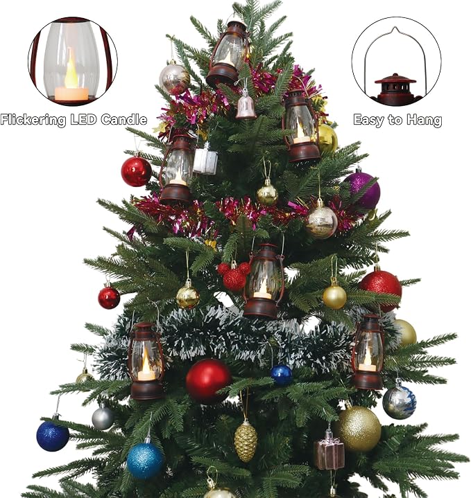 12Pcs Hand-Brushed Red Mini Lanterns - Image 7