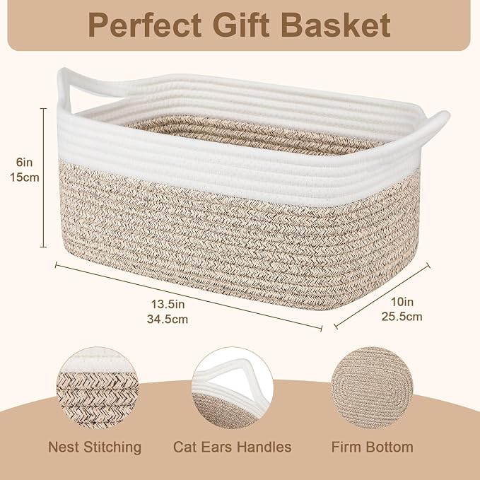 OIAHOMY Woven Basket, Gift Basket Empty - Image 2