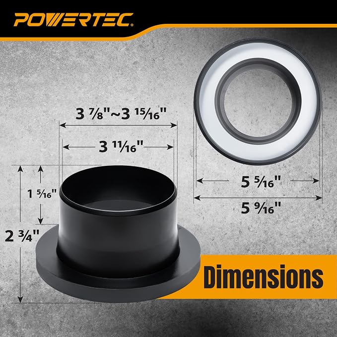 POWERTEC 70527 4" Steel Ring Port Receiver - Image 6