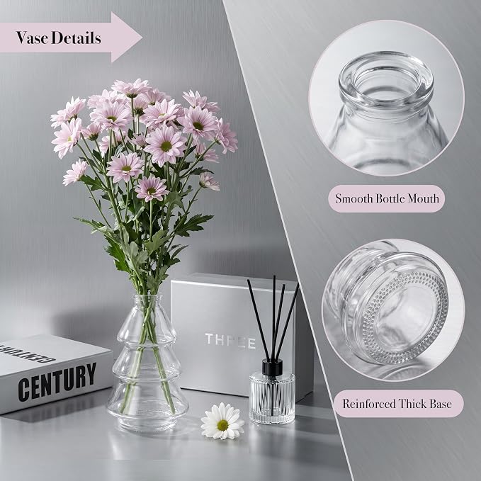 32 Pcs Clear Glass Bud Vases in Bulk, Small Vintage Bud Vase Set - Image 6