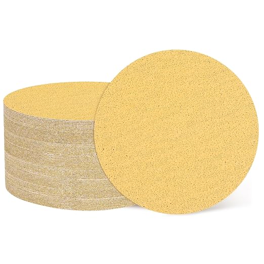 HARFINGTON 100 Pcs 5 Inch Sanding Discs 40 Grit Yellow Aluminum Oxide | Hook by HARFINGTON