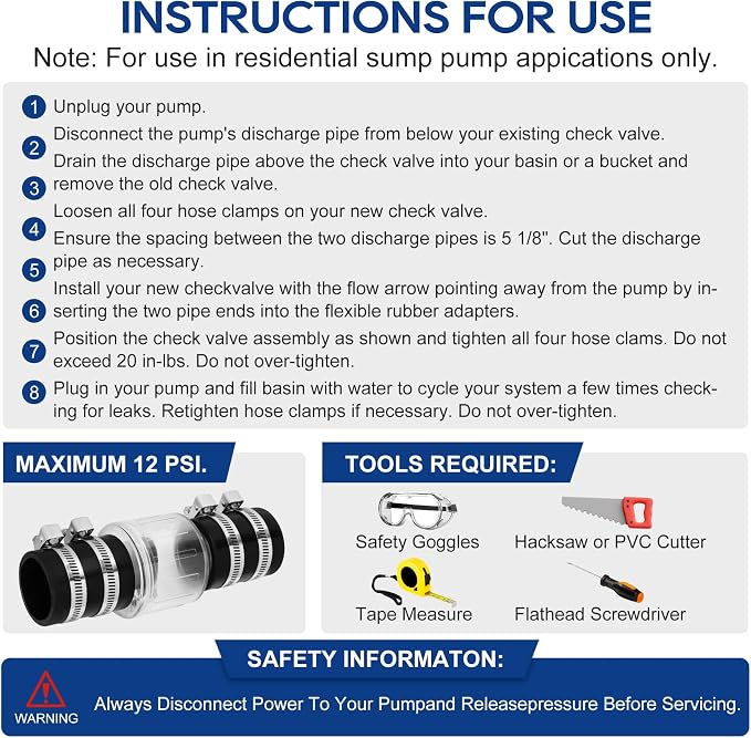 Quiet PVC Check Valve 1-1/2 Inch Sump Pump Check Valve - Image 6