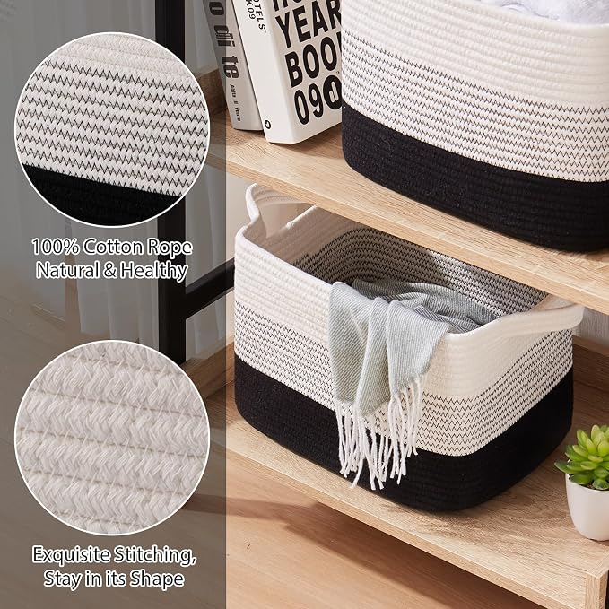 OIASKET Storage Baskets for Organizing, Woven Baskets for Shelves, Rectangle - Image 4