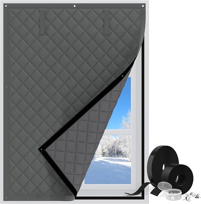 Thermal Curtains for Winter Insulated 30" x 56", Winter Window Insulation for by AGHITG