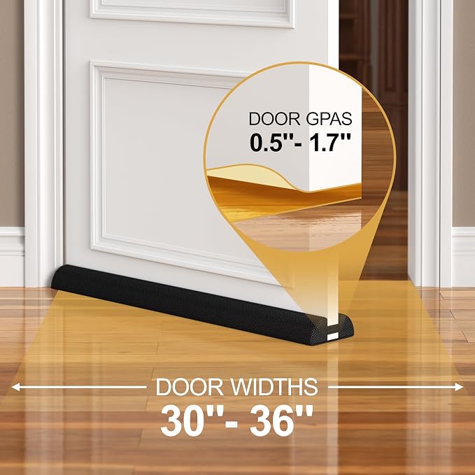 HADOR 36 Inch Door Draft Stopper, Fits 30-36" Doors, 0.5-1.7" Gaps, Blocks - Image 5