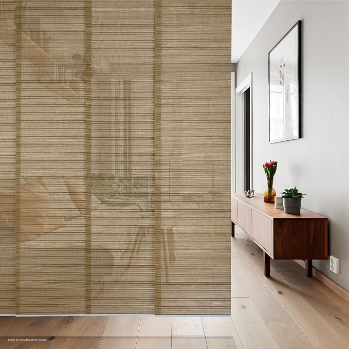 Replacement Fabric Panels for Sliding Glass Door, Fabric Only, Natural Woven - Image 3