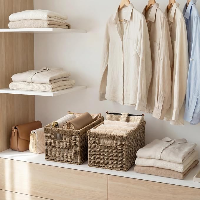 StorageWorks Wicker Baskets for Storage, Seagrass Storage Baskets, Wicker - Image 8