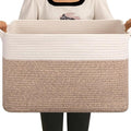 OIAHOMY Large Blanket Basket, 65L Cotton Rope Woven Laundry Basket, Toy Bin by MasterofSpaceOptimization
