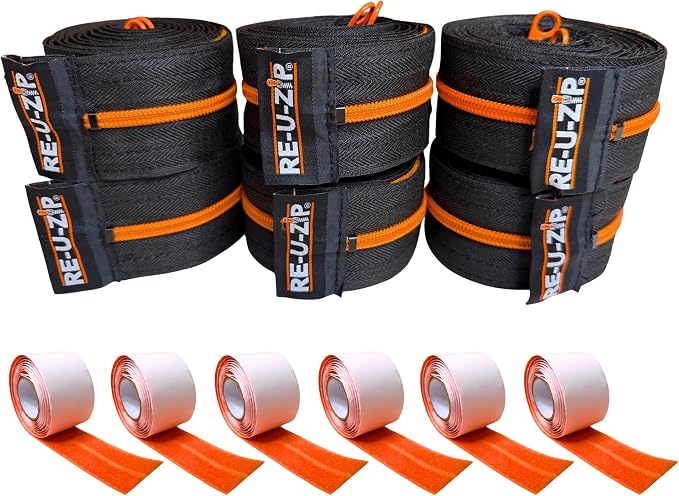 RE-U-ZIP Reusable Dust Barrier Zipper, Replaceable & Lockable, Cost-Effective by RE-U-ZIP