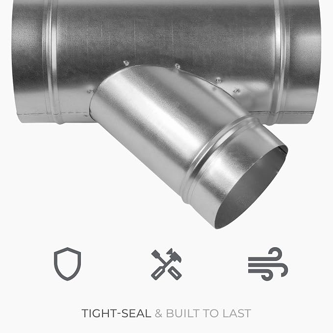 45° Degree Ø6 x 6 x 4 Inch Wye-Shape Duct Splitter - Image 5