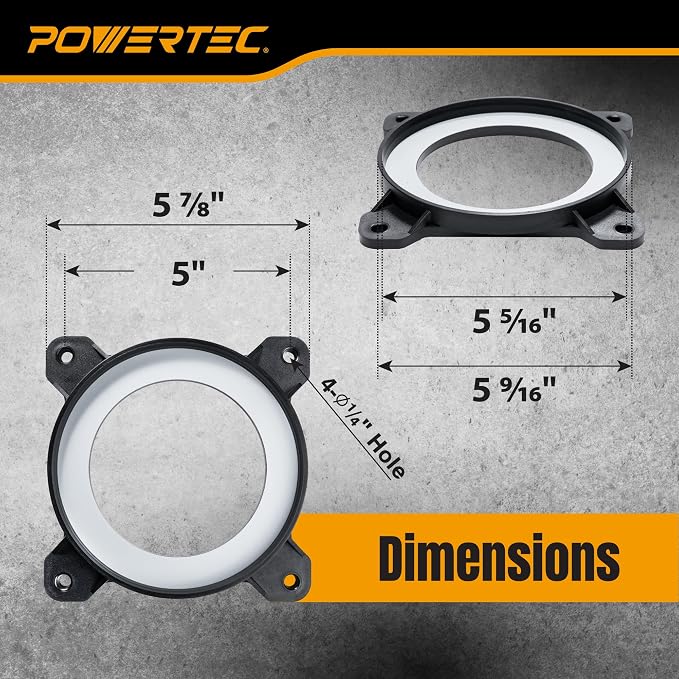 POWERTEC 4 Inch Surface Mount Dust Port Steel Ring Receiver, Magnetic Dust - Image 5
