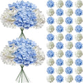 65Pcs Whiteblue Hydrangea Artificial Flowers Bulk，Realistic Silk Fake Flowers by Cherica