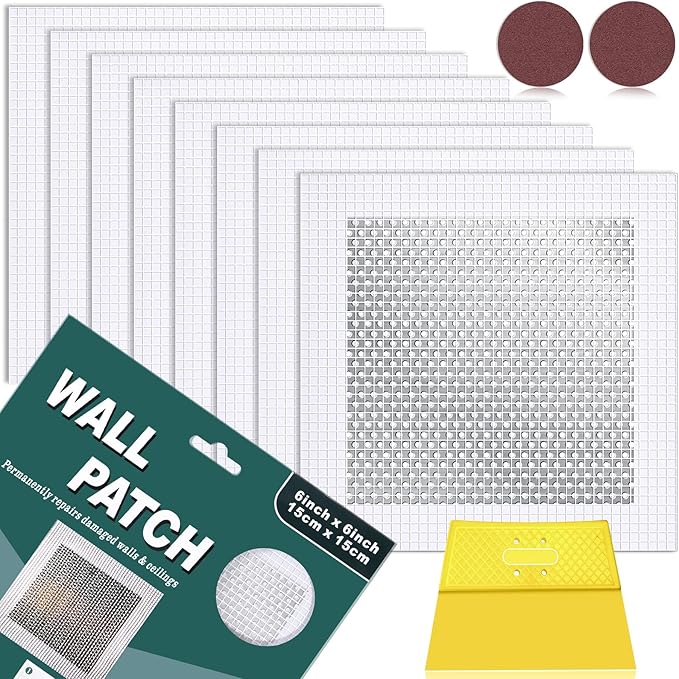 8 Pack 6 * 6 Inch Drywall Repair Patch, Drywall Repair Kit by Mckanti