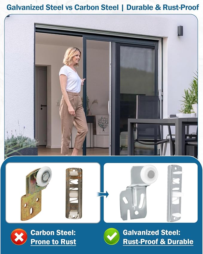 10 Pcs Sliding Closet Door Roller Replacement Kit - Image 3