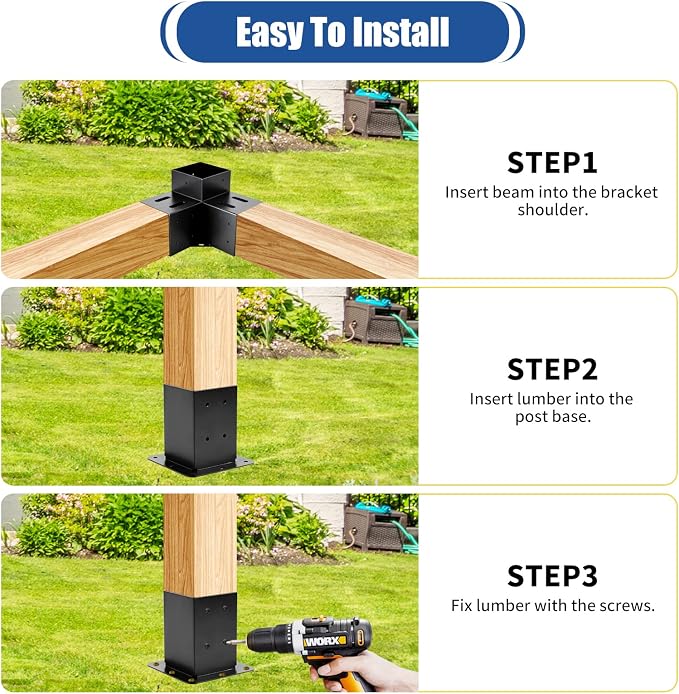 4 Pcs 4"x4" Pergola Brackets - Image 5