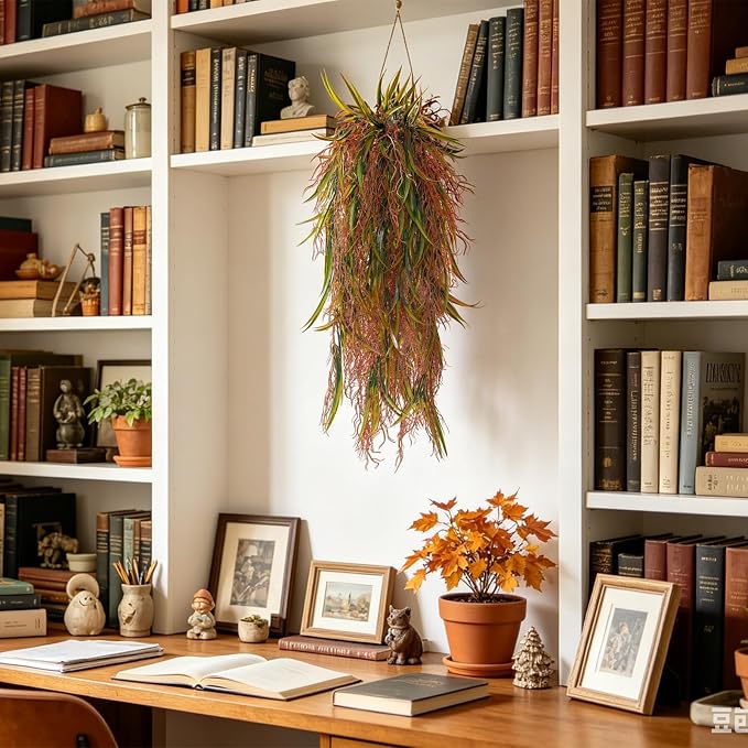 4Pcs Autumn Fake Hanging Fern Plants - Image 7