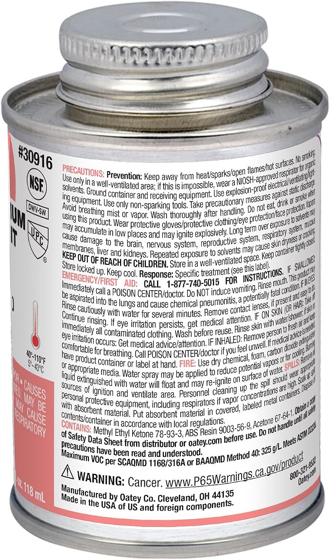 Oatey, 30916 ABS Extra Special Cement, 4 oz - Image 2