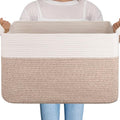 OIAHOMY Extra Large Blanket Basket, 95L Cotton Rope Woven Laundry Basket by MasterofSpaceOptimization