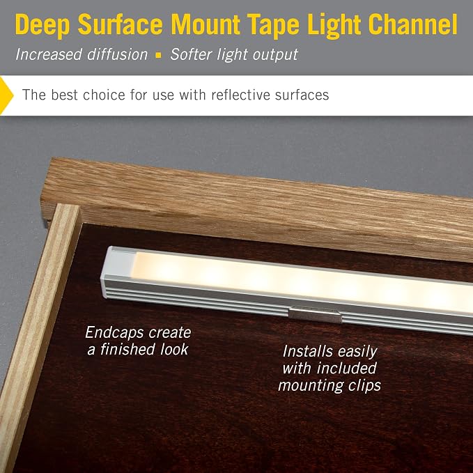 Armacost Lighting LED Tape Light Mounting Channel, Deep Surface Mount - Image 2