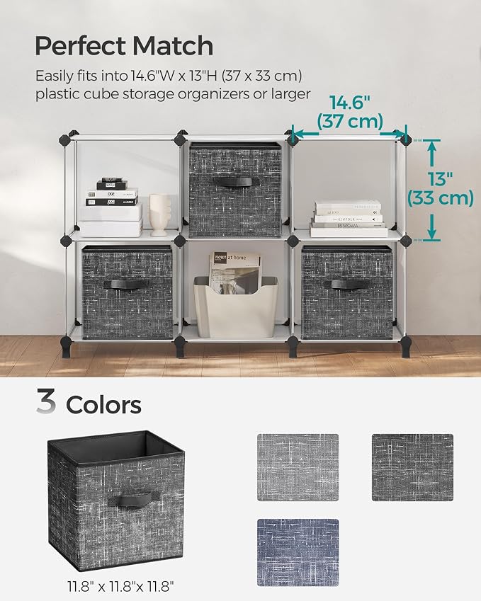 SONGMICS Storage Cubes, 11.8-Inch Foldable Closet Organizers | Non-Woven Fabric - Image 8