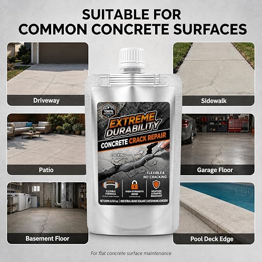 Concrete Crack Filler, 200ML Self Leveling Gray Repair Kit - Image 7