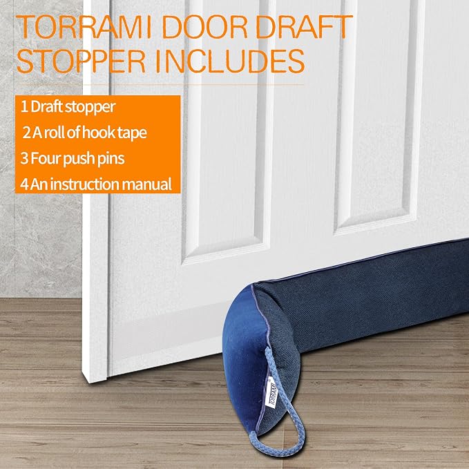 TORRAMI 38" Door Draft Stopper Under Bottom Insulation Noise Air Stopper 2.0LB - Image 6