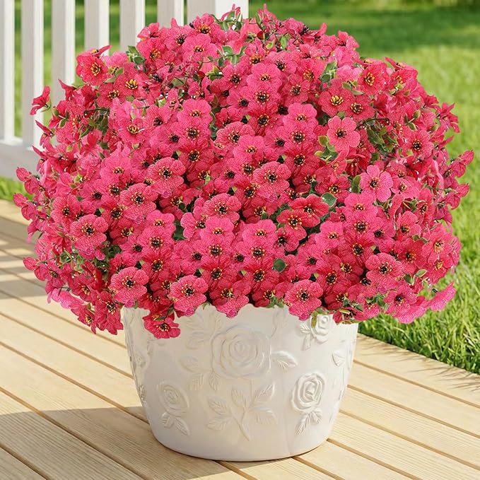 13 Bundles Artificial Flowers for Outdoors Summer Decoration | Silk Realistic by LetuoClipsClipsandHooks
